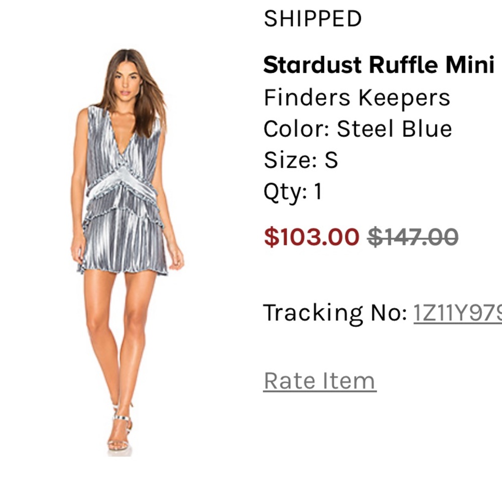 NWOT Shiny Metallic Cocktail Dress